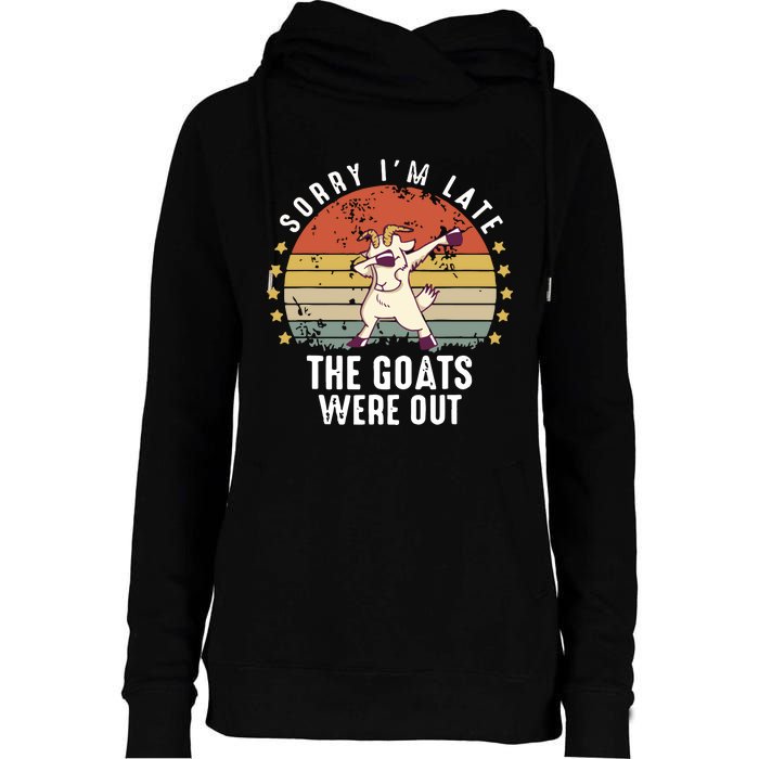 Cute Goat Funny Goat Farm Animal Womens Funnel Neck Pullover Hood