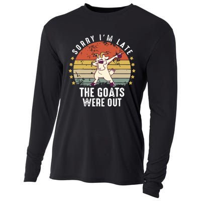 Cute Goat Funny Goat Farm Animal Cooling Performance Long Sleeve Crew