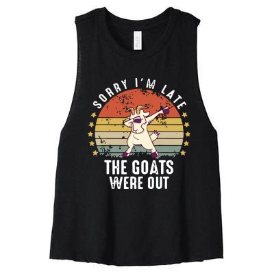 Cute Goat Funny Goat Farm Animal Women's Racerback Cropped Tank