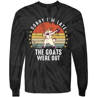 Cute Goat Funny Goat Farm Animal Tie-Dye Long Sleeve Shirt