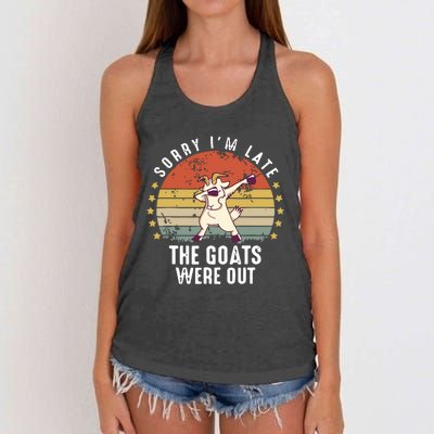 Cute Goat Funny Goat Farm Animal Women's Knotted Racerback Tank