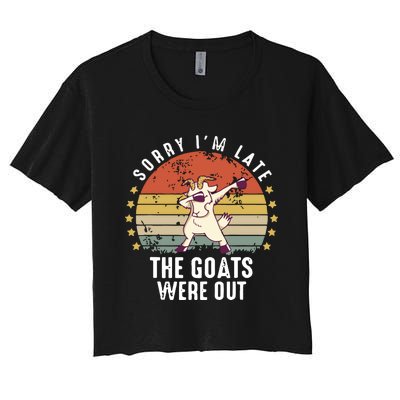 Cute Goat Funny Goat Farm Animal Women's Crop Top Tee