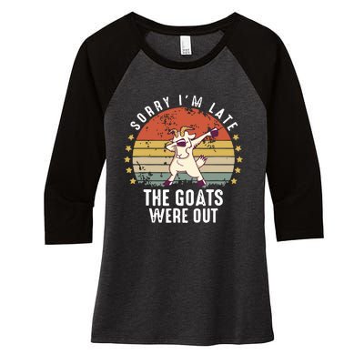 Cute Goat Funny Goat Farm Animal Women's Tri-Blend 3/4-Sleeve Raglan Shirt