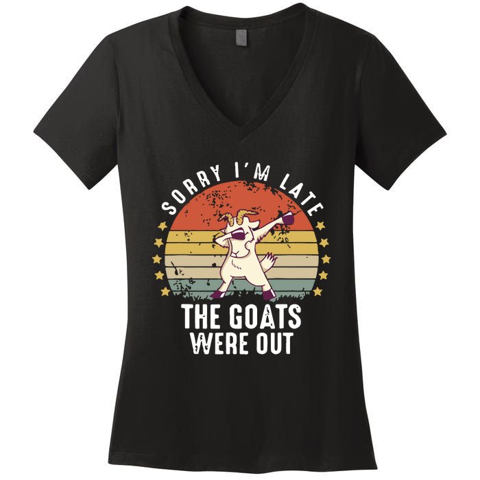 Cute Goat Funny Goat Farm Animal Women's V-Neck T-Shirt