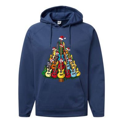 Christmas Guitar For Music Loversand Performance Fleece Hoodie