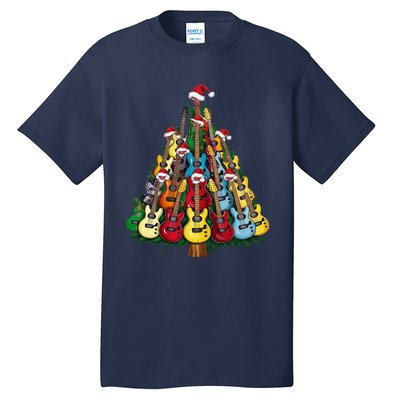 Christmas Guitar For Music Loversand Tall T-Shirt