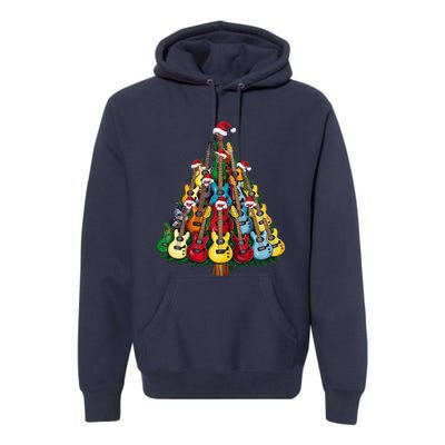 Christmas Guitar For Music Loversand Premium Hoodie