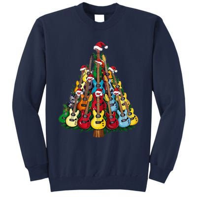 Christmas Guitar For Music Loversand Tall Sweatshirt