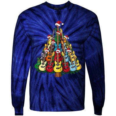 Christmas Guitar For Music Loversand Tie-Dye Long Sleeve Shirt