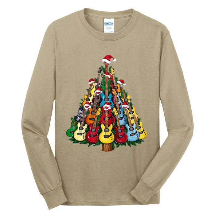 Christmas Guitar For Music Loversand Tall Long Sleeve T-Shirt