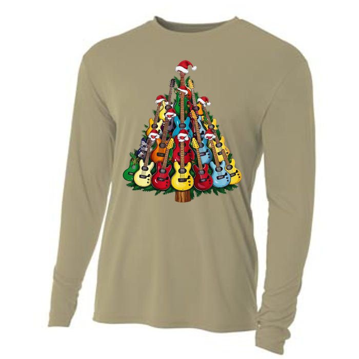 Christmas Guitar For Music Loversand Cooling Performance Long Sleeve Crew