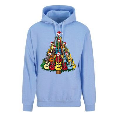 Christmas Guitar For Music Loversand Unisex Surf Hoodie