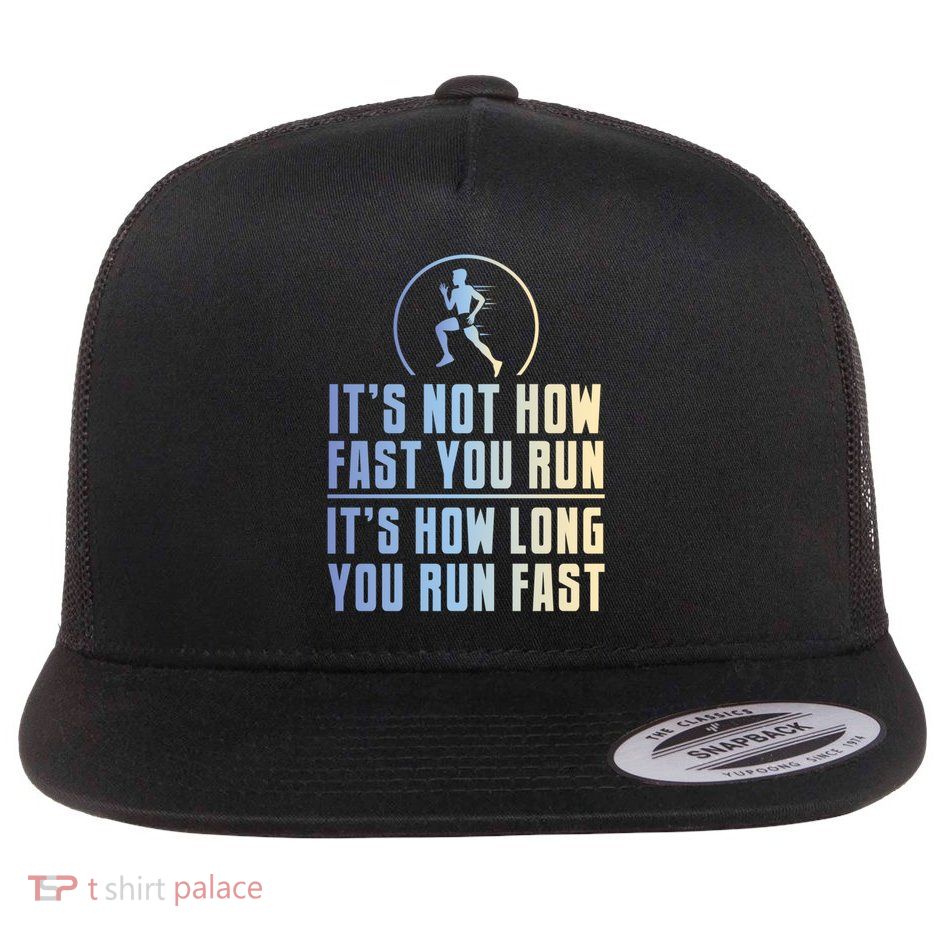 Cute Gift Funny Long Distance Runner Xc Coach Cross Country Gift  Flat Bill Trucker Hat