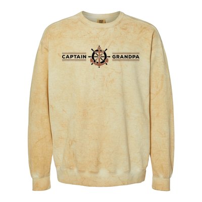 Captain Grandpa Family Grandchild Boating Colorblast Crewneck Sweatshirt