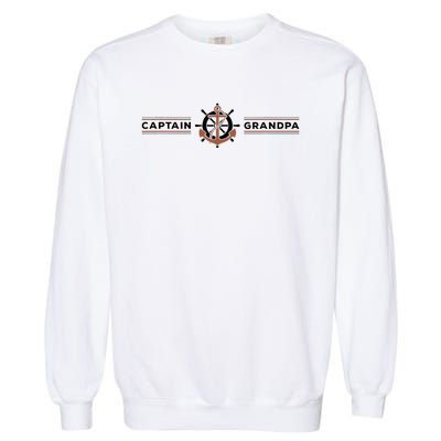 Captain Grandpa Family Grandchild Boating Garment-Dyed Sweatshirt