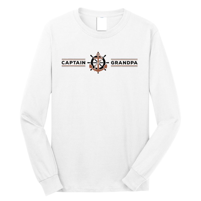 Captain Grandpa Family Grandchild Boating Long Sleeve Shirt