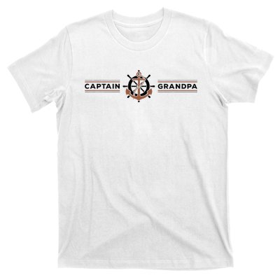 Captain Grandpa Family Grandchild Boating T-Shirt