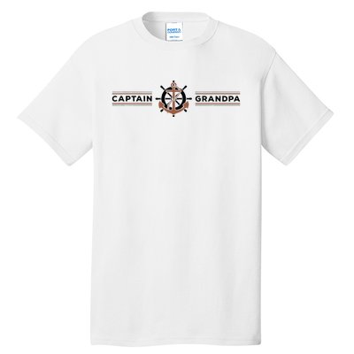 Captain Grandpa Family Grandchild Boating Tall T-Shirt