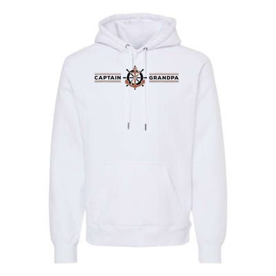 Captain Grandpa Family Grandchild Boating Premium Hoodie