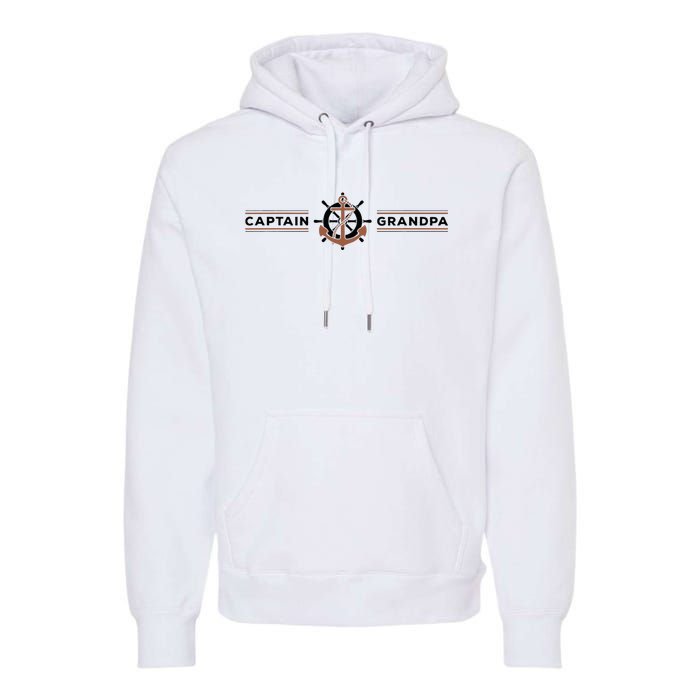 Captain Grandpa Family Grandchild Boating Premium Hoodie