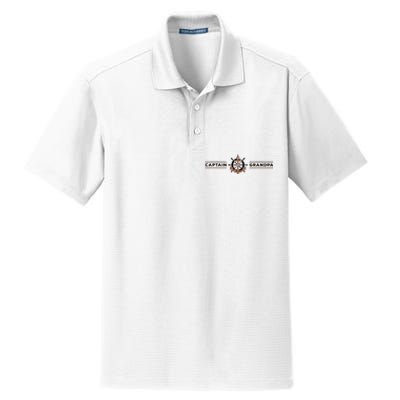 Captain Grandpa Family Grandchild Boating Dry Zone Grid Polo