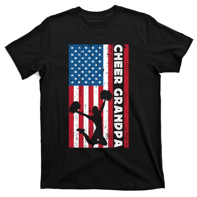 Cheer Grandpa For Usa American Flag Cheerleader Grandpa Long T-Shirt