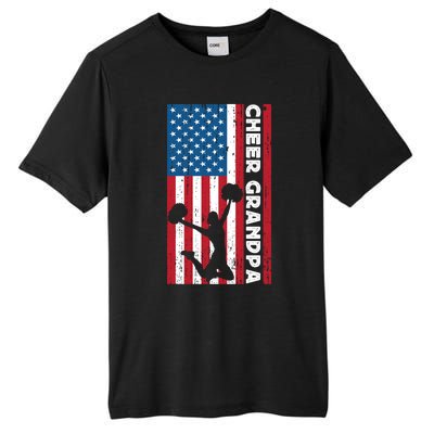 Cheer Grandpa For Usa American Flag Cheerleader Grandpa Long Tall Fusion ChromaSoft Performance T-Shirt