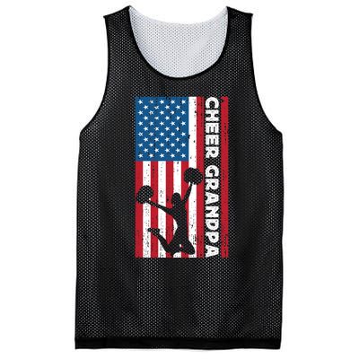 Cheer Grandpa For Usa American Flag Cheerleader Grandpa Long Mesh Reversible Basketball Jersey Tank