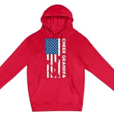 Cheer Grandpa For Usa American Flag Cheerleader Grandpa Long Premium Pullover Hoodie