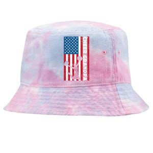 Cheer Grandpa For Usa American Flag Cheerleader Grandpa Long Tie-Dyed Bucket Hat