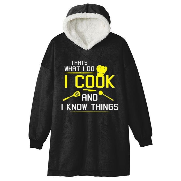 Chef Geek Food FUNNY I COOK AND I KNOW THINGS Hooded Wearable Blanket