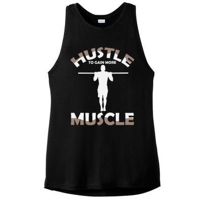 Calisthenics Ghetto Fitness "Hustle To Gain Muscle" Cute Gift Ladies PosiCharge Tri-Blend Wicking Tank