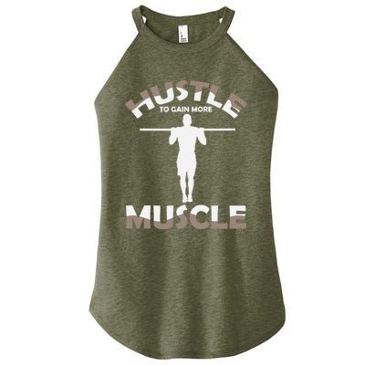 Calisthenics Ghetto Fitness "Hustle To Gain Muscle" Cute Gift Women's Perfect Tri Rocker Tank