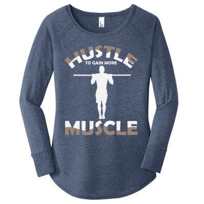 Calisthenics Ghetto Fitness "Hustle To Gain Muscle" Cute Gift Women's Perfect Tri Tunic Long Sleeve Shirt