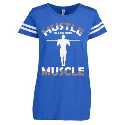 Calisthenics Ghetto Fitness "Hustle To Gain Muscle" Cute Gift Enza Ladies Jersey Football T-Shirt