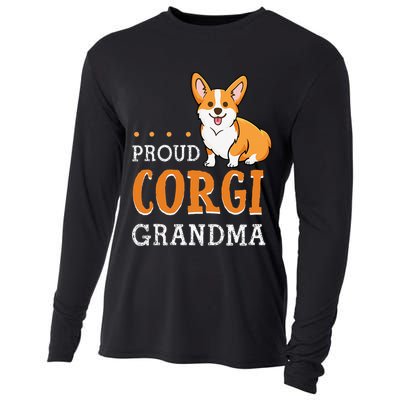 Corgi Grandma Funny Mother's Day Dog Lover Gift Proud Cooling Performance Long Sleeve Crew