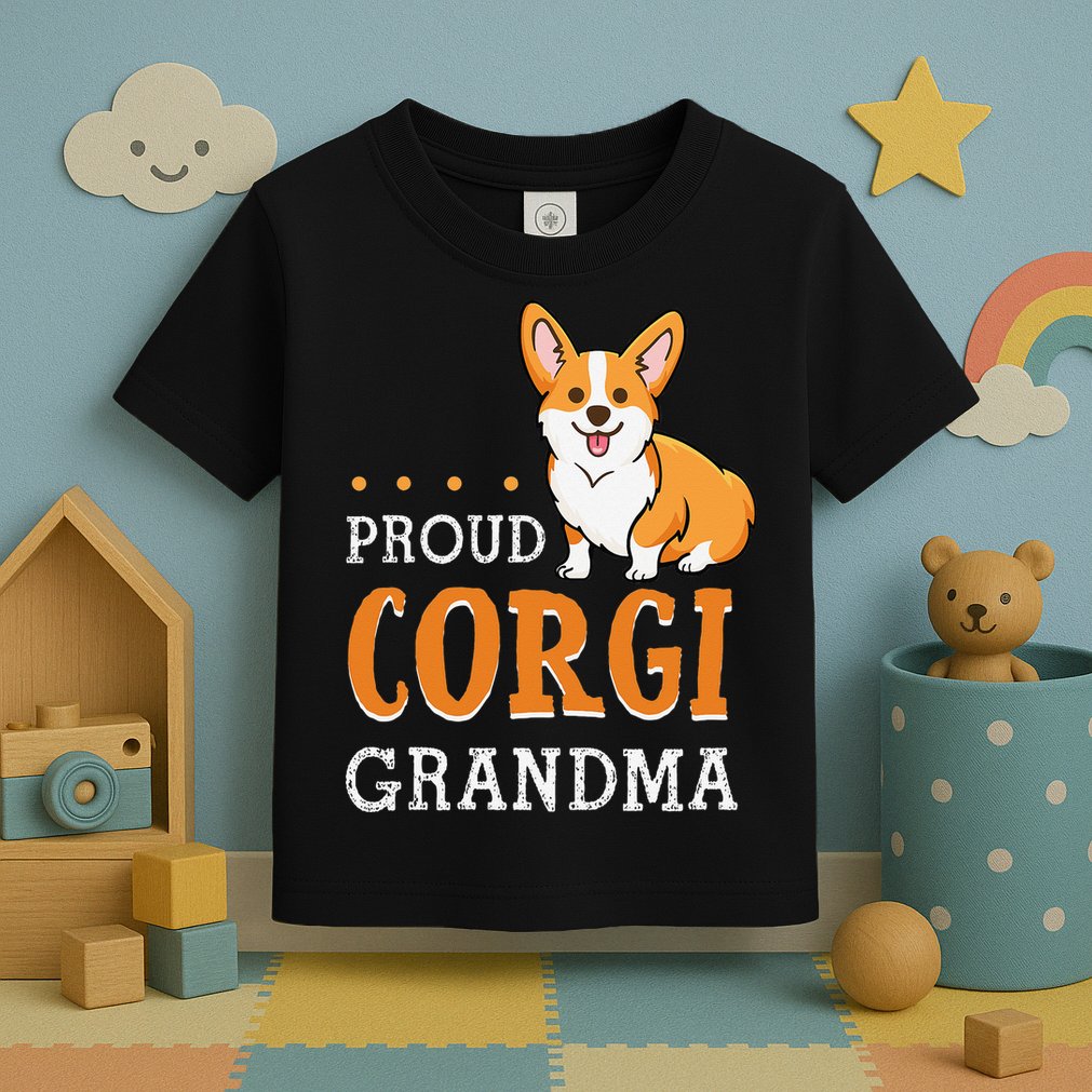 Corgi Grandma Funny Mother's Day Dog Lover Gift Proud Toddler T-Shirt