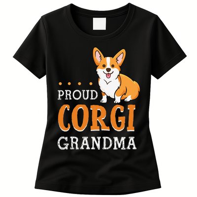 Corgi Grandma Funny Mother's Day Dog Lover Gift Proud Womens T-Shirt