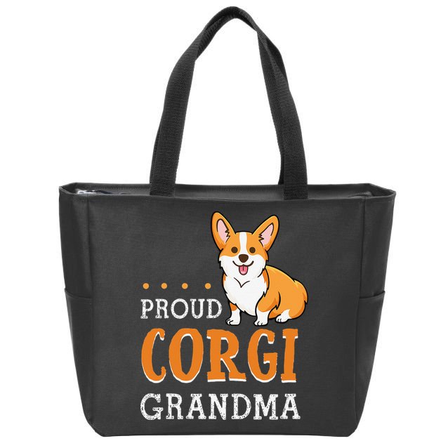 Corgi Grandma Funny Mother's Day Dog Lover Gift Proud Zip Tote Bag