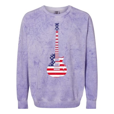 Cool Guitar For Men Women Musician Electric Guitarist Music Colorblast Crewneck Sweatshirt