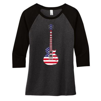 Cool Guitar For Men Women Musician Electric Guitarist Music Women's Tri-Blend 3/4-Sleeve Raglan Shirt