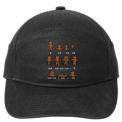 Christmas Gingerbread Fraction Cute Xmas Cookie Math Teacher 7-Panel Snapback Hat