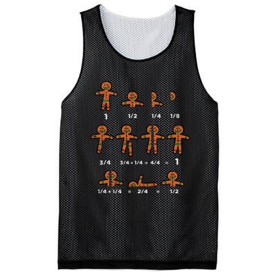 Christmas Gingerbread Fraction Cute Xmas Cookie Math Teacher Mesh Reversible Basketball Jersey Tank