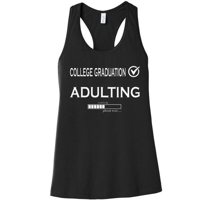 College Graduation Funny Graduate School Women's Racerback Tank