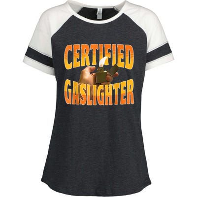 Certified Gaslighter Funny Sarcasm Oddly Specific Meme Enza Ladies Jersey Colorblock Tee