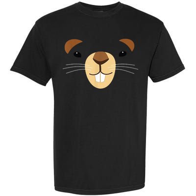 Cute Groundhog Face Garment-Dyed Heavyweight T-Shirt
