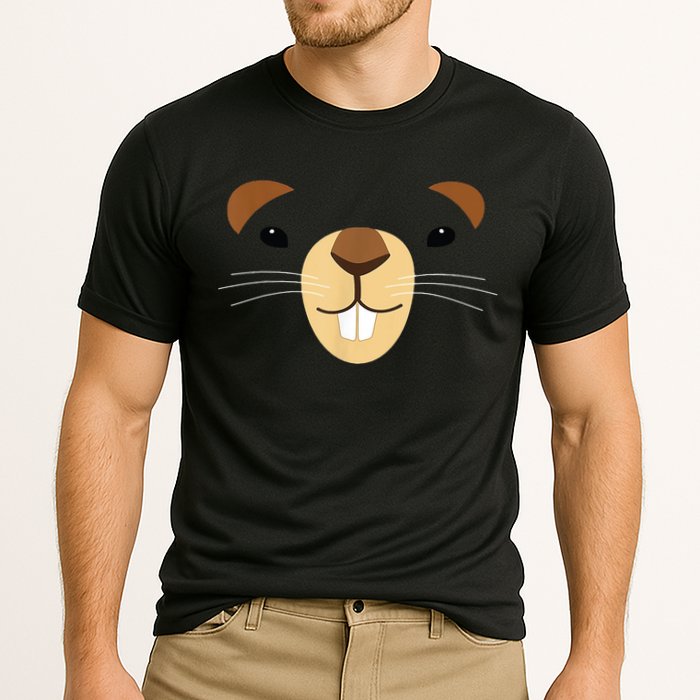 Cute Groundhog Face Cooling Performance Crew T-Shirt