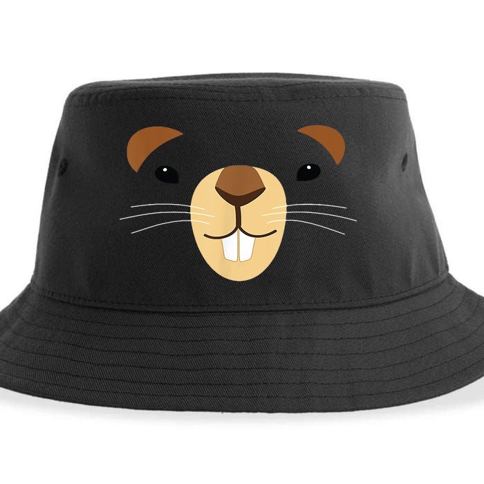 Cute Groundhog Face Sustainable Bucket Hat