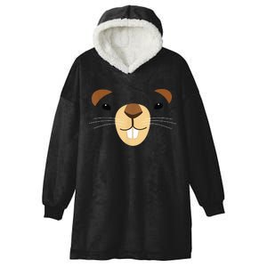 Cute Groundhog Face Hooded Wearable Blanket