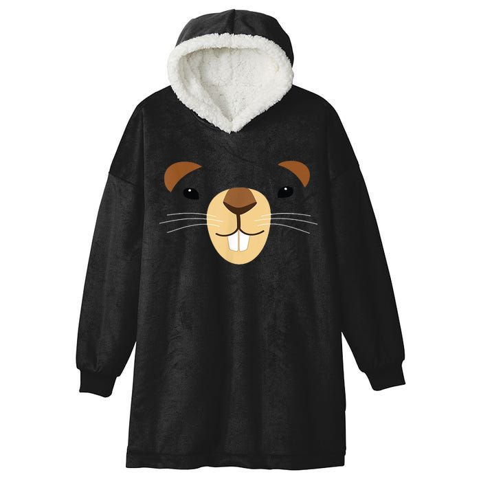 Cute Groundhog Face Hooded Wearable Blanket